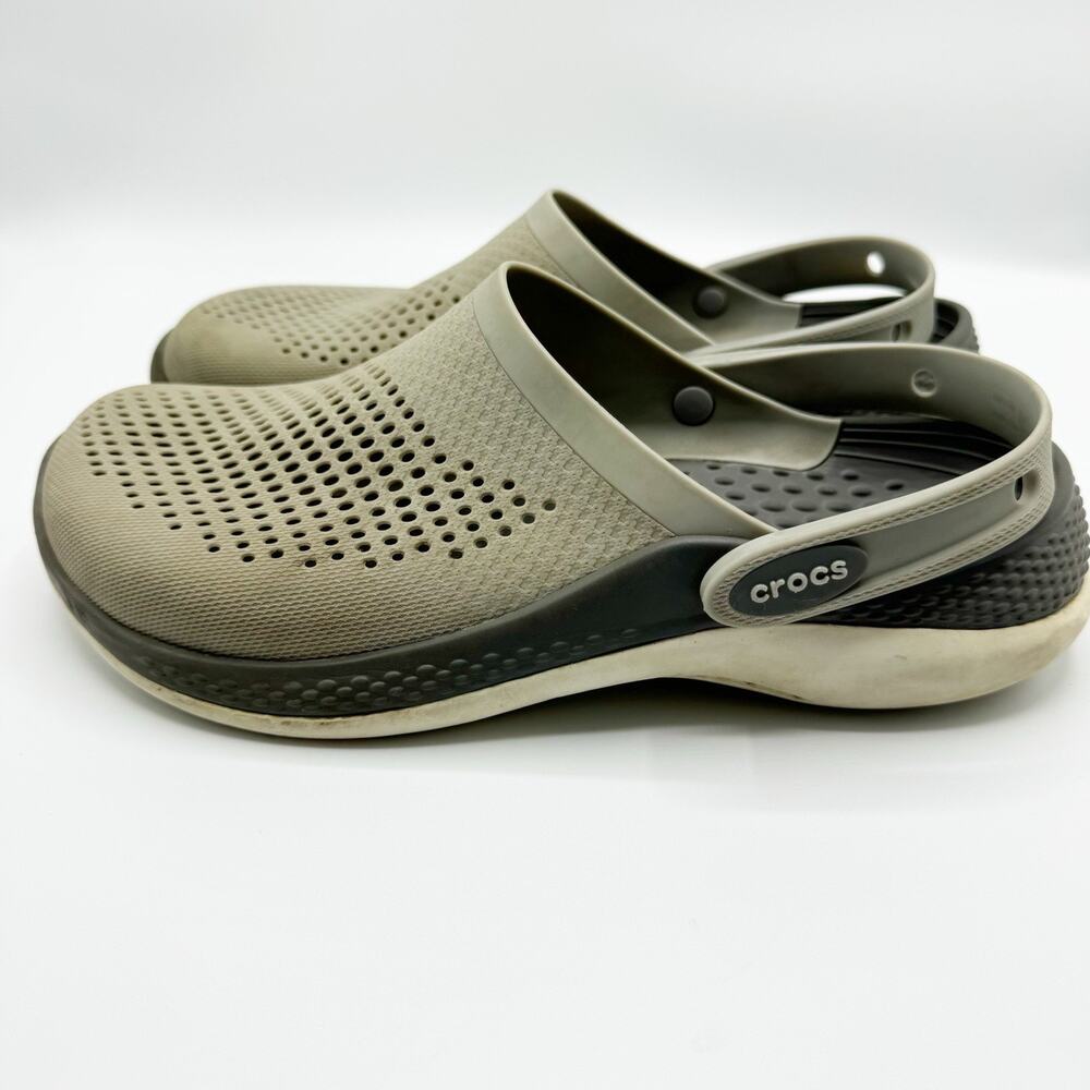 Crocs LiteRide 360 Clogs Slip On Unisex Shoes Gray Cream Womens 10 - Picture 2 of 9